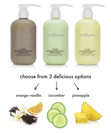 RAYA Enzyme Hydrating Body Scrub 16 oz - Cucumber Scented Exfoliating Scrub with Seaweed & Jojoba Beads | Gentle Skin Care for All Skin Types - Buy Online on GoSupps.com