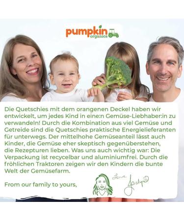 Pumpkin Organics Bio Vegetable Cereal Quetschies 8 Pack - Healthy Baby Food with Carrot Apple Pear Coconut & Rice - Gluten-Free & Vegetarian No Added Sugar - Ideal for Babies 6+ Months - Buy Online on GoSupps.com