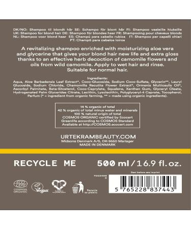 Urtekram Organic Chamomile Shampoo for Blonde Hair - 500 ml (Pack of 2) | Aloe Vera Enriched International Shipping Available - Buy Online on GoSupps.com