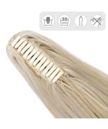 45cm Heat Resistant Ponytail Extension - Ash Blond Mix & Bleach Blonde - Smooth & Wavy Styles - Clamp Hair Braid for Effortless Style - Buy Online on GoSupps.com
