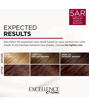 L'Oreal Paris Excellence Creme 5AR Medium Maple Brown Hair Color - Gray Coverage - 8 Weeks - All Hair Types - 1 Count - Buy Online on GoSupps.com
