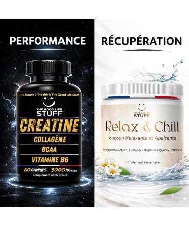 Relax & Chill Boisson Relaxation Anti-Stress/Ashwagandha KSM-66 L theanine Magnesium Bisglycinate & Vitamine D/Baisse Cortisol & Stress Am liore D tente et Qualit du Sommeil/Sans Cafeine ni Sucre - Buy Online on GoSupps.com