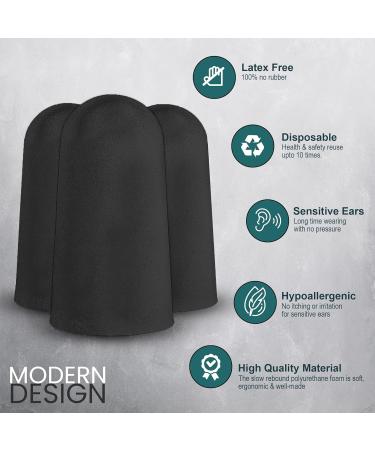 Sleepy Panda Foam Ear Plugs for Sleep - 60 Pairs, 38DB SNR, Reusable & Custom Fit, Black - Buy Online on GoSupps.com