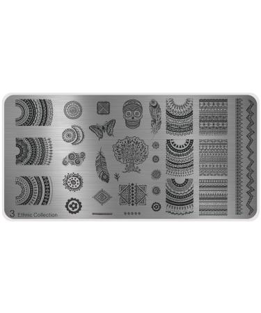 MoYou's XL Ethnic 3 Stamping Template Nail Art Stampling - Nail Polish Stamp Full Nail Manicure