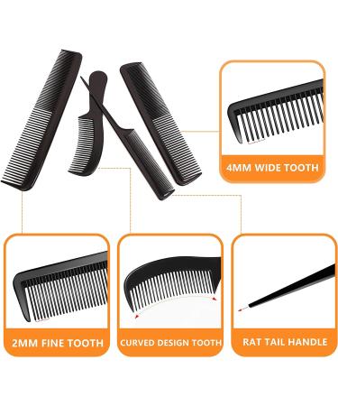 NuAngela Styling Comb Set Cutting Combs Clipper Rat Tail Hair Beard Comb Wide and Fine Tooth Hair Dressing Comb For Women Men Parting Teasing Professional Barber Comb (Blue) - Buy Online on GoSupps.com