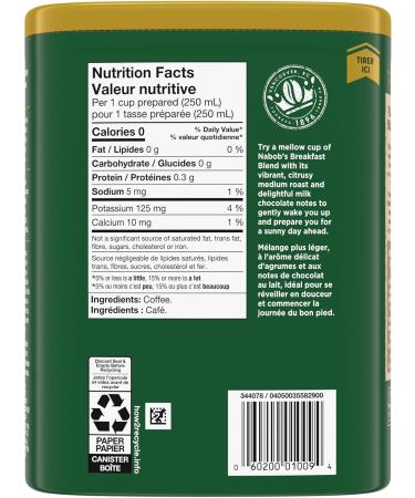 Nabob Medium Roast Breakfast Blend Ground Coffee 340g Canister - Buy Online on GoSupps.com