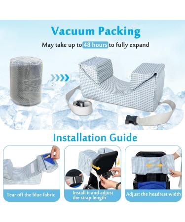 AOSSA Wheelchair Headrest Neck Stabilizer Head Support Pillow for Recliner High Back Wheelchair Head Positioning Wedge Neck Support Positioner Keep Head Straight Medical Foam Wedge (Light Blue) - Buy Online on GoSupps.com