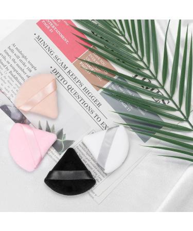 10pcs Pink Triangle Powder Puff Set for Dry/Wet Makeup - Reusable Velour Sponge for Loose Powder & Foundation - Buy Online on GoSupps.com