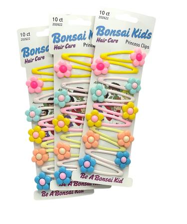Bonsai Kids Princess Clips - Set of 10 Flower Hair Clips for Girls - Snap & Go Hair Accessory - Buy Online on GoSupps.com