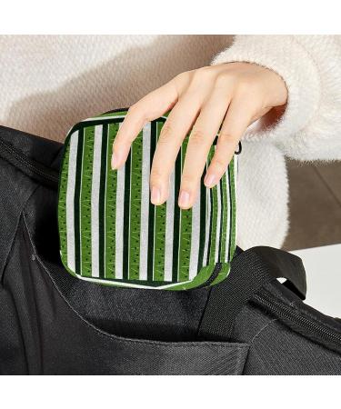 Watermelon Striped Menstruation Pad Bag with Zipper - Stylish Women's Napkin & Tampon Collection Bag - Buy Online on GoSupps.com