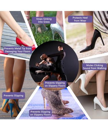 Heel Cap Protectors for High Heels | U Shape Anti-Slip Replacement Tips | 12 Pairs 4 Sizes Noise Reducing Stiletto & Pump Protectors - Buy Online on GoSupps.com