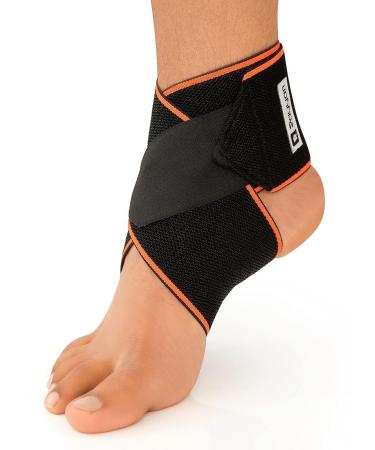 Rayyan Adjustable Ankle Strap Brace - Compression Wrap for Sports Injury Recovery | Sprained Ankle & Tendon Support for Men & Women - Orange (2 Pack - Buy Online on GoSupps.com