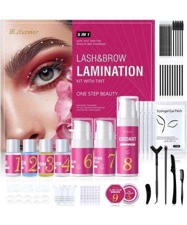 ?5 in 1?Brow Lift Kit, Eyelash Lifting Kit, Black and Dark Brown, Brow Lift and Lash Lifting Set for Trendy Fuller Brows & Curler Eyelashes