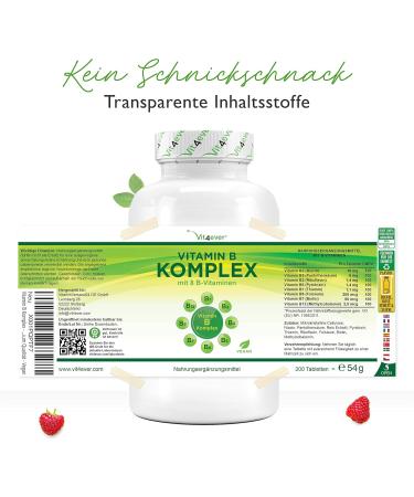 Premium Vegan Vitamin B Complex - 200 Tablets with All 8 B Vitamins - B1 B2 B3 B5 B6 B12 Biotin & Folic Acid - Laboratory Tested Quality - Buy Online on GoSupps.com