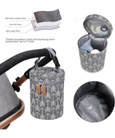 Portable A/R Baby Bottle Bag - Insulated Leak Proof Milk Carrier - Grey Breast Milk Cooler for Travel - Buy Online on GoSupps.com