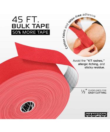 Buy 135 Feet Bulk Kinesiology Tape Roll - Sports Therapy Support for Knee Muscle Wrist Shoulder Back | Premium Elastic & Hypoallergenic Cotton (Red) - International Shipping Available - Buy Online on GoSupps.com