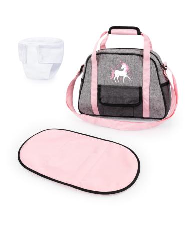Bayer Design 69033AB changing bag for dolls changing mat cloth diaper doll accessories jeans gray pink changing bag