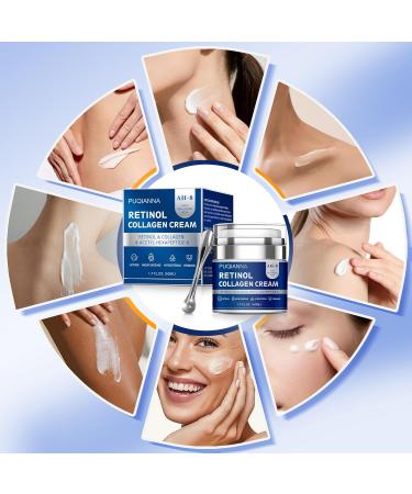PUQIANNA Blue Firming Neck Cream with Retinol & Peptide - Intense Anti-Wrinkle Cream for Women Tightening Face & Neck Moisturizer with Collagen & Hyaluronic Acid Daily Lifting Treatment - Buy Online on GoSupps.com