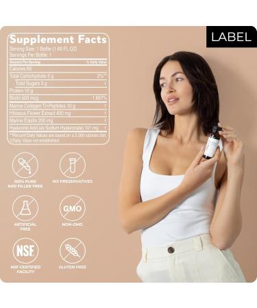 Blisque - Liquid Collagen Tri-Peptide Complex | with Biotin and Hyaluronic Acid | for Hair Skin and Nails | 30 Bottles | 30-Day Supply - Buy Online on GoSupps.com