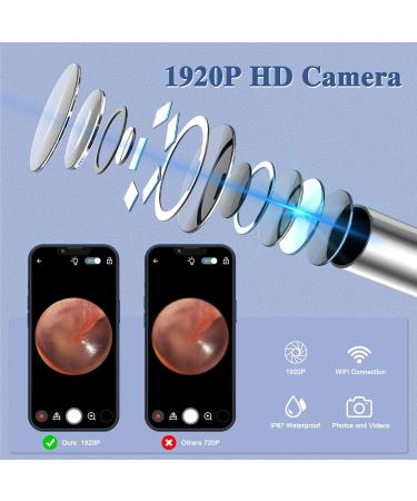LMOutive Ear Wax Removal Otoscope - 1920P WiFi Endoscope Camera IP67 Waterproof 3.5mm Lens & 6 LEDs for iPhone iPad & Android - Best Ear Cleaner - Buy Online on GoSupps.com