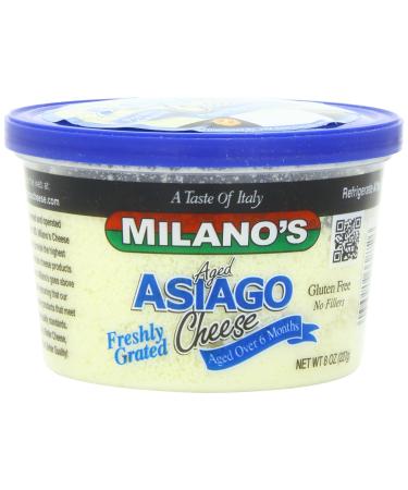 Milano's Asiago Cheese Deli Cup, Grated, 8 Ounce (Pack of 1)