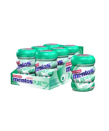 Mentos Pure Fresh - Spearmint Flavour - Pack of 6 bottles (192 pieces) - Sugar-free Gum