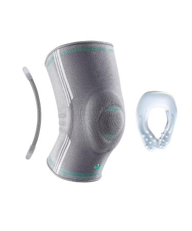 OPPO 2320 Compression Knee Sleeve with Patella Gel Pad & Side Stabilizers - Medical Knee Pad for Muscle Strain MCL LCL Sprains Patellofemoral Joint Pain (Gray Large)