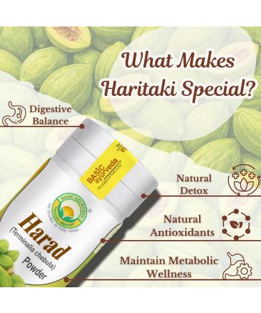BASIC AYURVEDA Haritaki (Harad) Powder | 3.53 Oz (100g) | Supports Digestion & Daily Wellness | Pure Ayurvedic Herbal Powder | No Added Colors & Flavors | Non-GMO Gluten-Free & Vegan - Buy Online on GoSupps.com