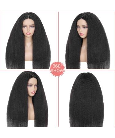 4x4 HD Lace Wear and Go Glueless Wig - Pre-Cut Pre-Plucked Kinky Straight Human Hair Wig for Black Women | 180% Density 18 Inch Bleached Knots - Buy Online on GoSupps.com