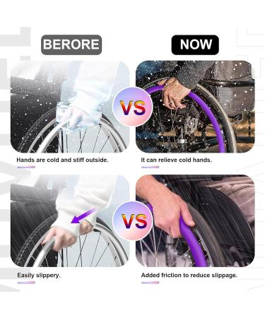 Silicone Wheelchair Hand Push Cover - 24inch Non-Slip Grip Boost Safety & Comfort - Essential Wheelchair Accessory Blue 24in Blue 24in - Buy Online on GoSupps.com