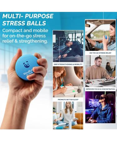 Mindpanda Spirit & Body Gel Stress Ball for Adults - Anti-Stress Hand Therapy & Grip Strength Trainer - Three Density Blue Mindfulness Squeezing Ball - Buy Online on GoSupps.com