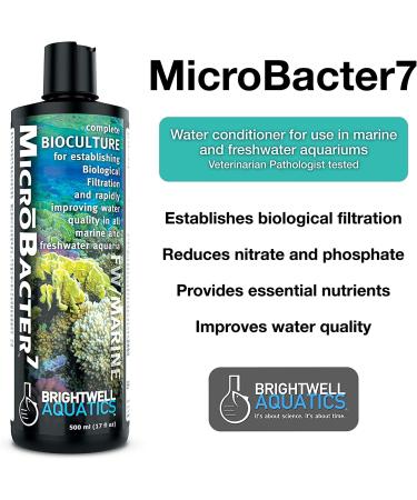 MicroBacter7 Bacteria & Water Conditioner for Fish Tank - 500ml | Saltwater & Freshwater Fish Friendly - Buy Online on GoSupps.com