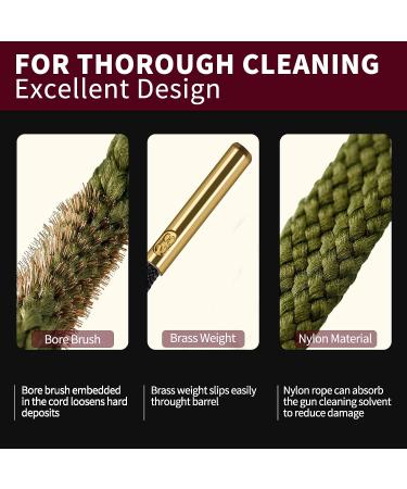 SABPACK Gun Snakes Cleaner for Pistol and Rifle Calibers - Shotgun 12GA, 9mm, .380cal, .38cal, .7.62mm, .30Cal, 308Cal - Brass Brushes - 1 Pack - Buy Online on GoSupps.com