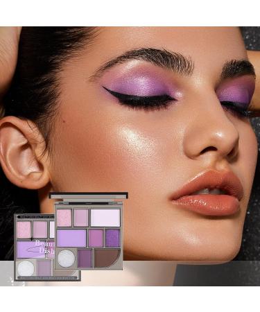Boobeen Purple Smoky Eyeshadow Palette | 9 Shades Matte & Glitter Eye Shadow for Long-Lasting Makeup | International Shipping Available - Buy Online on GoSupps.com