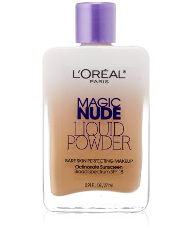 L'Oreal Paris Magic Nude Liquid Powder Bare Skin Perfecting Makeup SPF 18  Sand Beige  0.91 Ounces