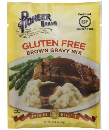 Pioneer Brand Gluten Free Premium Brown Gravy (Pack of 4) 1.61 oz Packets