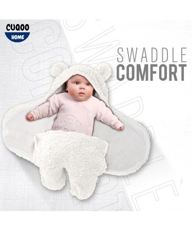 CUQOO Super Soft Swaddles for Newborn - Cream | Thermal 100% Cotton Baby Blanket & Swaddle Sleeping Bag - Buy Online on GoSupps.com