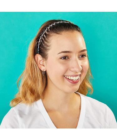 90s Zig Zag Circle Headbands for Women's Hair - 12 Pack (3 Colors) | Shop Now! - Buy Online on GoSupps.com
