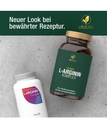 Vitaciv Arginine Complex - High-Dosed L-Arginine Capsules with Citrulline Ginseng & B Vitamins for Blood Pressure & Formation - Vegan & Sugar-Free - 180 Capsules - Buy Online on GoSupps.com