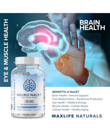 Neuro NACET - 1000mg N-Acetyl Cysteine Ethyl Ester | 20X More Bioavailable 10X Higher Glutathione Boost | Brain Support with Glycine & Selenium - International Shipping - Buy Online on GoSupps.com