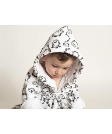 Ti Tin Ferry Children's Bathrobe | 100% Cotton Baby Bathrobe for Ages 3-4 | Penguin Design Gray - Buy Online on GoSupps.com