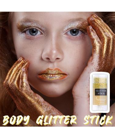 Gold Body Glitter Stick - Holographic Mermaid Sequins for Concerts Music Festivals & Rave | Chunky Glitter Gel Makeup for Body Face Hair & Lips - 0.56oz - Buy Online on GoSupps.com