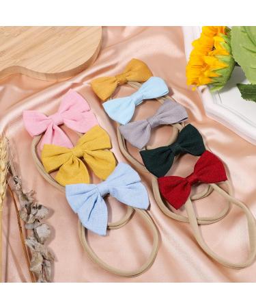 DooBoi Baby Girls Flower Headbands, Set of 24, Soft Nylon Elastic Hair Accessories for Newborns, Infants, Toddlers, Kids - Hair Bows-03 - Buy Online on GoSupps.com