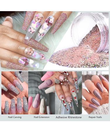 Saviland 10 Colors Acrylic Powder Set - Professional Polymer Colored Acrylic Nail Powder for Nail Extension - Glitter White Pink - No Nail Lamp Needed - Buy Online on GoSupps.com