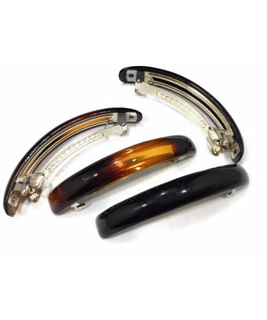 niavida 2 x hair clip design puristic retro 9.5 cm havana-brown amber look