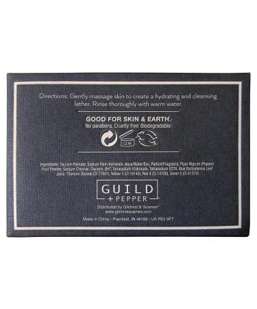 Gilchrist & Soames Guild + Pepper Exfoliating Bath Bar 6oz - Natural Black Pepper & Aloe Hand & Body Cleanser Warm Oak Scent - International Shipping Available - Buy Online on GoSupps.com