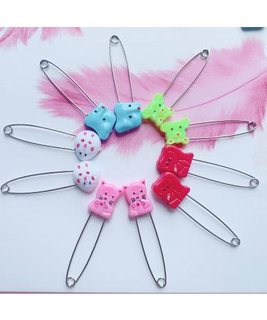 50 Animal Pattern Diaper Pins - 2.4 inch Stainless Steel Nappy Pins for Baby Cloth Diapers - Buy Online on GoSupps.com
