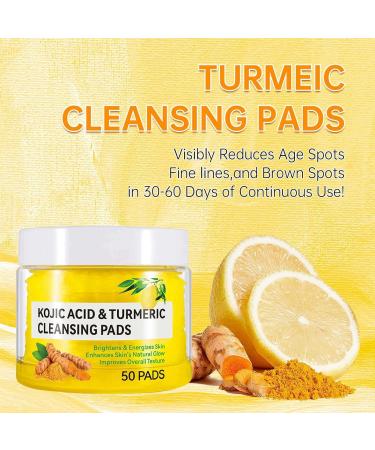 YOXIER Turmeric Facial Cleansing Pads Sure Here's A Product Title for 50pcs Kojic Acid Cleansing Pads for Dark Spots Makeup Removal with Turmeric Facial Sponges Gentle Exfoliating Face Cleaning Cotto - Buy Online on GoSupps.com