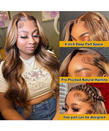 Silaiya Body Wave Highlight Ombre Lace Front Wig Human Hair 22 Inch - Buy Online on GoSupps.com