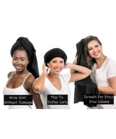 Hair RePear Ultimate Short Hair Towel - Anti Frizz Premium Cotton - 3 Sizes, Black - Buy Online on GoSupps.com